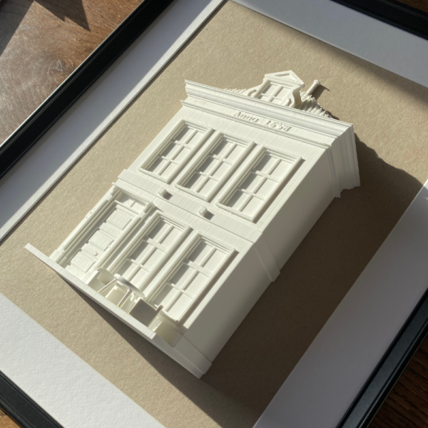 3D huis met frame voorbeeld 3D print