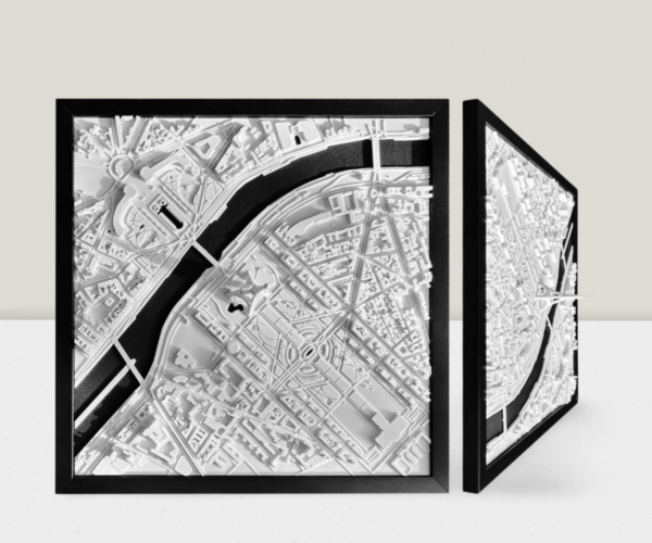 Parijs 3D print stadsplattegrond v2
