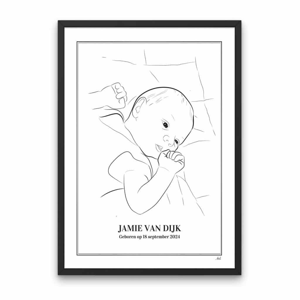 Persoonlijke lijntekening | Baby & Geboorte