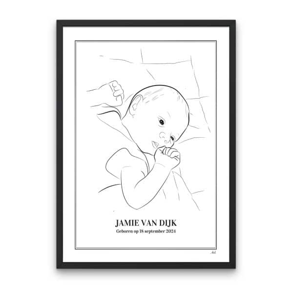 Persoonlijke lijntekening | Baby & Geboorte