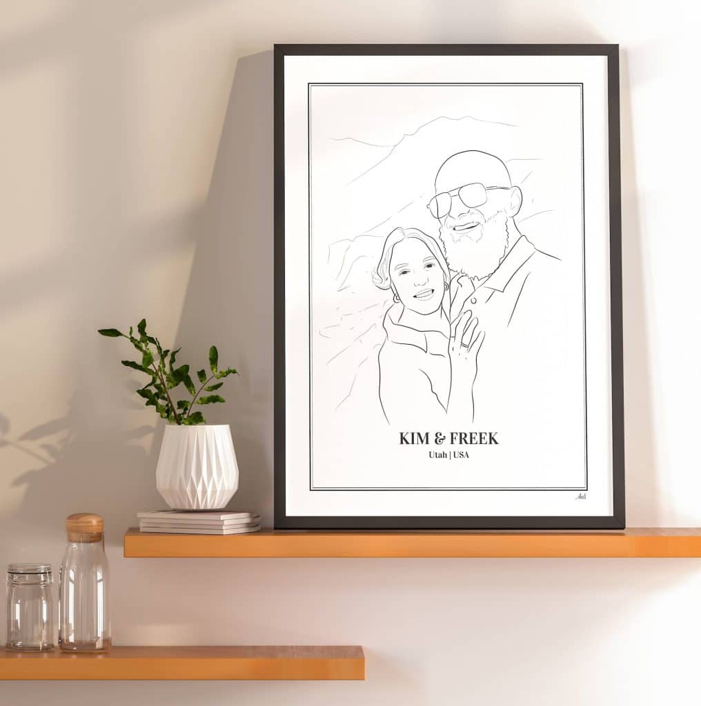 Artli koppel liefde lijntekening portretten portret