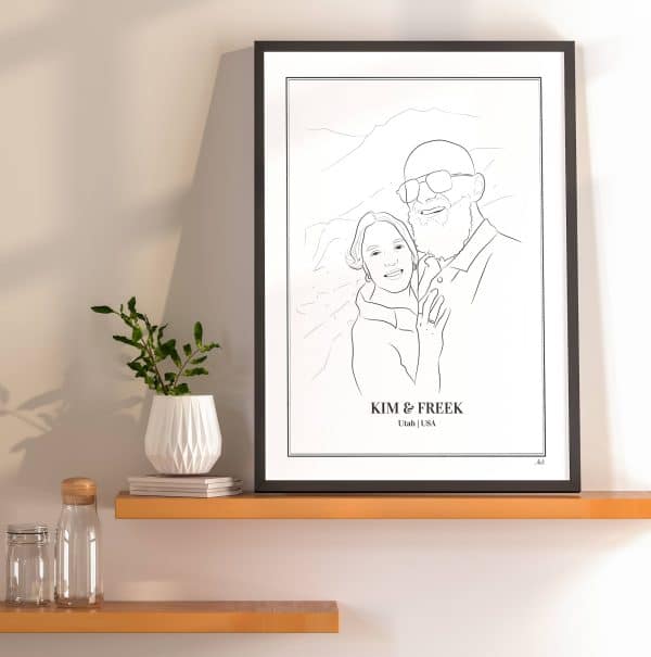 Artli koppel liefde lijntekening portretten portret