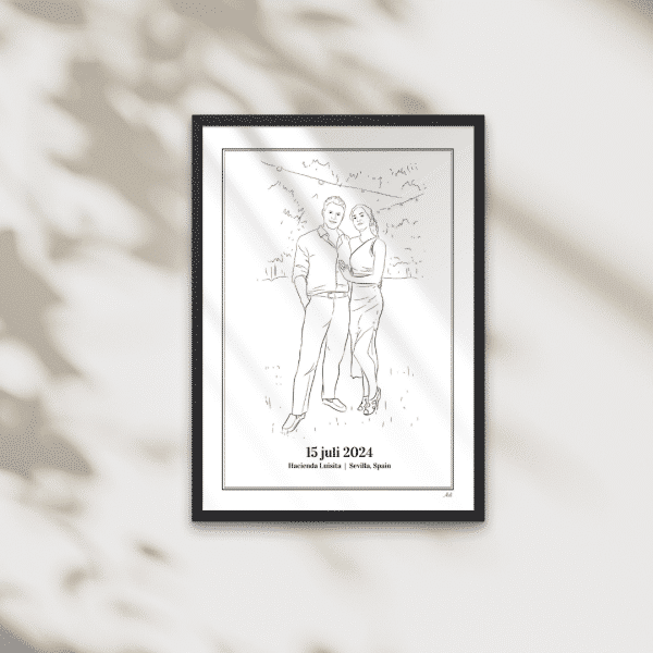 Artli portret jubileum koppel liefde tekening foto illustratie