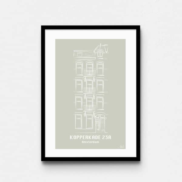 Artli kleur nieuwe stijl huis illustratie sage wit licht groen